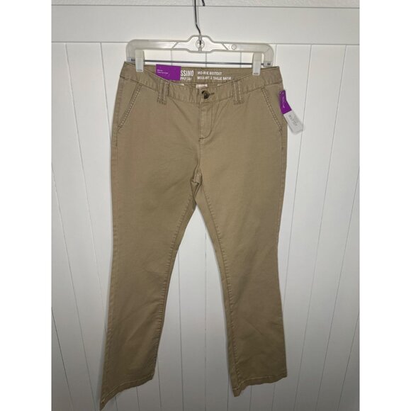 Mossimo Supply Co. Pants - NWT! VTG Mossimo Mid-Rise Bootcut Belted Tan Khaki Beige Chino Pants - Size 6